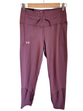 Under Armour Pants Women's Purple Mauve Medium Meridian Ribbed Ankle Leggings